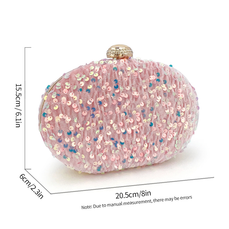 Baršunasta kutijasta torbica, ovalni oblik, zaključavanje, poliester podstava