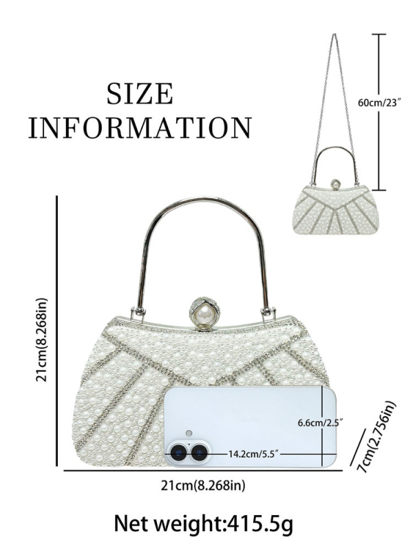 Poliester torba za ruku, horizontalno kvadratnog oblika, zaključavanje, džep za telefon, gradski minimalistički stil, ljeto 2025