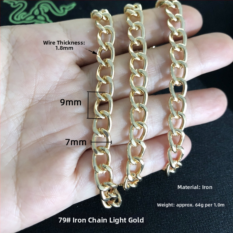 Reťaz pre odevné doplnky, železo, elektroplátované