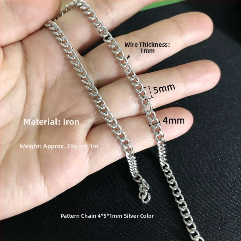 Reťaz pre odevné doplnky, železo, elektroplátované