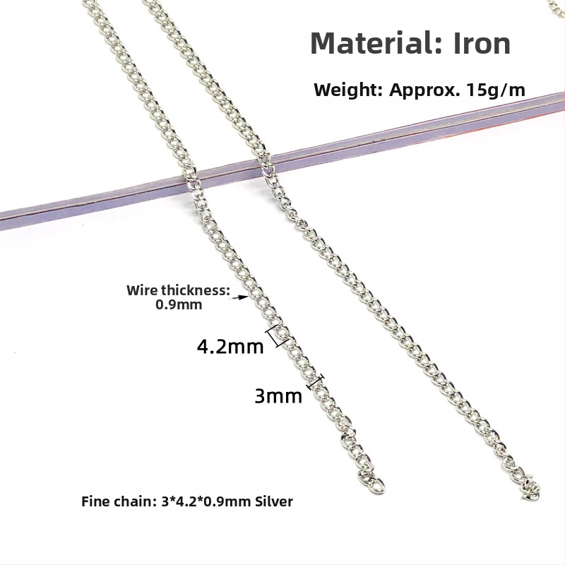 Reťaz pre odevné doplnky, železo, elektroplátované