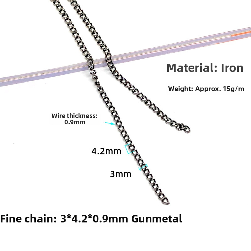 Reťaz pre odevné doplnky, železo, elektroplátované