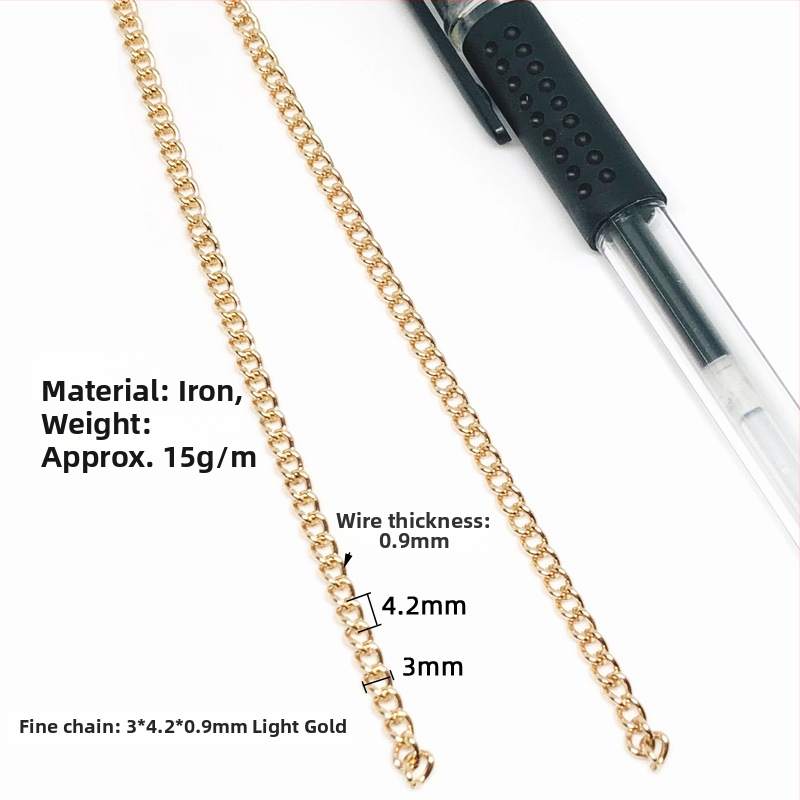 Reťaz pre odevné doplnky, železo, elektroplátované