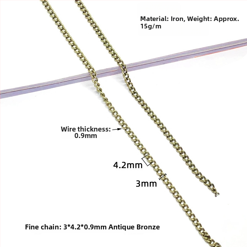 Reťaz pre odevné doplnky, železo, elektroplátované