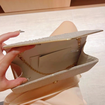 Вечерен клъч с памучно тяло и подплата, магнитно закопчаване, дизайн вдъхновен от бамбук, марка Zeyang