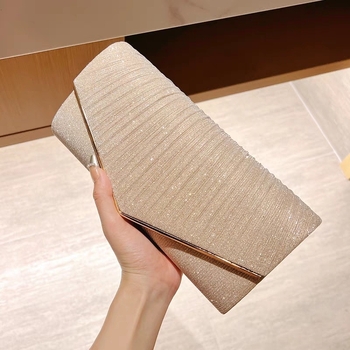 Вечерен клъч с памучно тяло и подплата, магнитно закопчаване, дизайн вдъхновен от бамбук, марка Zeyang