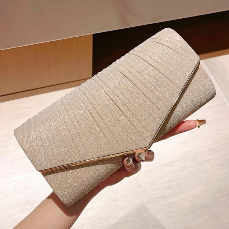 Вечерен клъч с памучно тяло и подплата, магнитно закопчаване, дизайн вдъхновен от бамбук, марка Zeyang