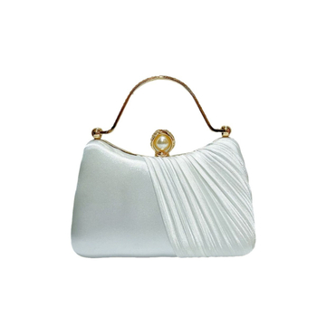 Mala kvadratna večernja torbica od poliestera, vodoravni kvadratni oblik, zaključavanje kopčom, unutarnji džepovi za telefon i dokumente, jednostruka naramenica