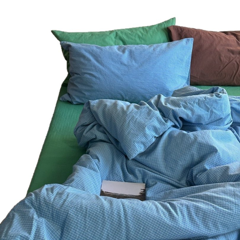 Pamuk Četverodijelni set posteljine, jednobojan, moderni minimalistički stil, težina 2500–3000 g