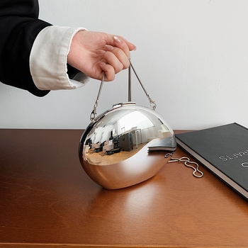 Akrilna torbica s jednom ramenom, oblik školjke, trodimenzionalni dizajn, zatvarač s bravom, poliester podstava