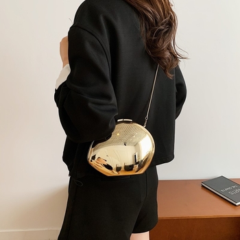 Akrilna torbica s jednom ramenom, oblik školjke, trodimenzionalni dizajn, zatvarač s bravom, poliester podstava