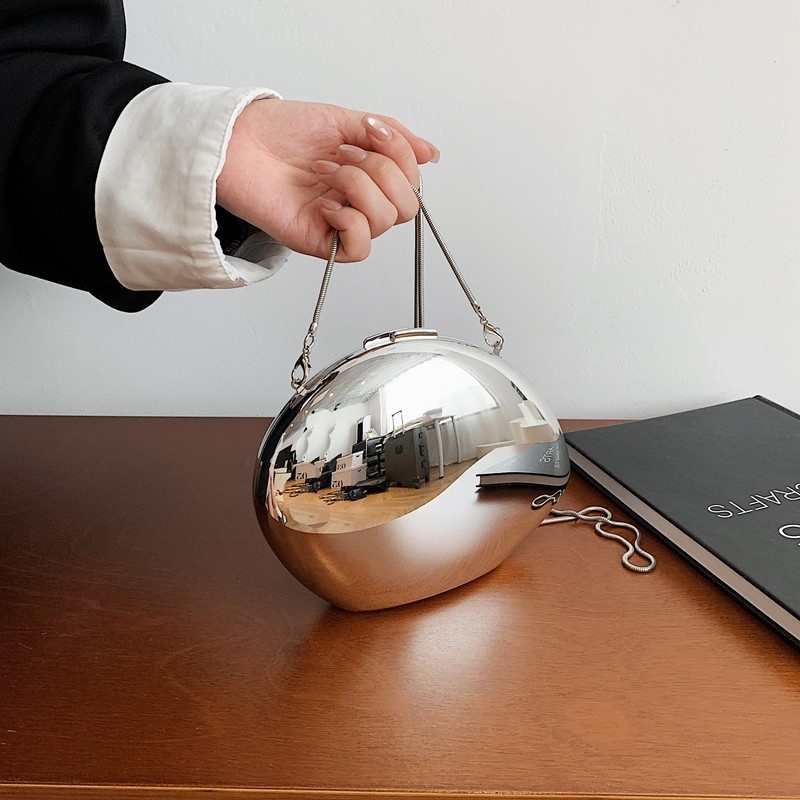 Akrilna torbica s jednom ramenom, oblik školjke, trodimenzionalni dizajn, zatvarač s bravom, poliester podstava