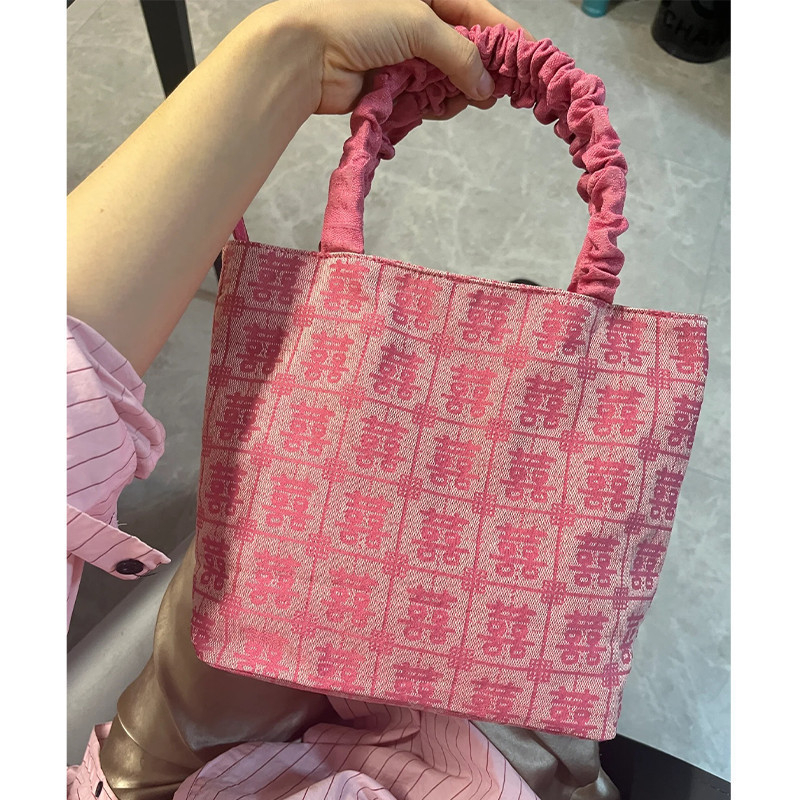 Vjenčana darovna torba za mladenku i kumu, kineskog stila, poliester, pamuk podstava, zatvarač, mali kvadratni oblik, džep za telefon