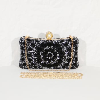 Večernja torbica s oblikom jastuka, zatvaranje kopčom, podstava od poliestera, džep za telefon