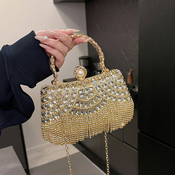 Akrilna večernja torba, horizontalni četverokutni oblik, zatvarač s lokotom, torba s poklopcem, poliester podstava, unutarnja džep za dokumente, svakodnevna upotreba, proljeće 2025