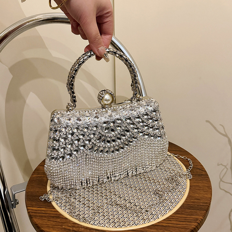 Akrilna večernja torba, horizontalni četverokutni oblik, zatvarač s lokotom, torba s poklopcem, poliester podstava, unutarnja džep za dokumente, svakodnevna upotreba, proljeće 2025