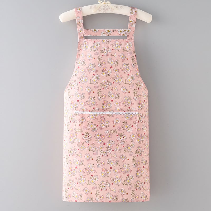 Nélküli ujjú poliészter kötény – szennyeződés elleni védelem, koreai stílus, virágos/fű/levél mintázat