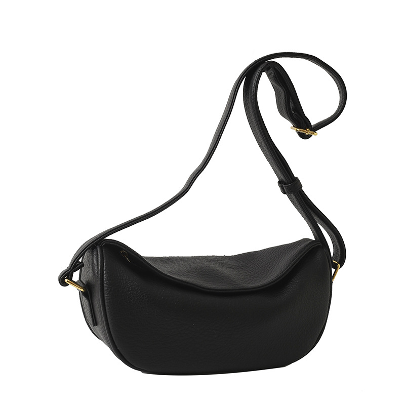 Kis PU városi stílusú nyereg alakú táska cipzárral, belső rekeszekkel és egy vállpánttal