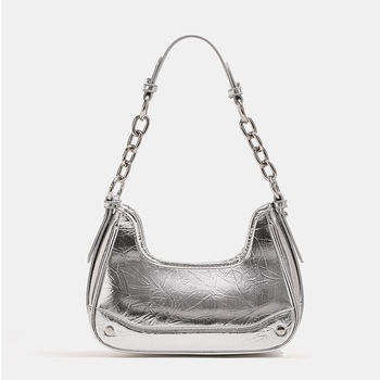 Ženska torba preko ramena s lancem u gradsko minimalističkom stilu (PU; vodoravni kvadratni oblik; zatvarač; unutarnja džep za telefon; poliester podstava)