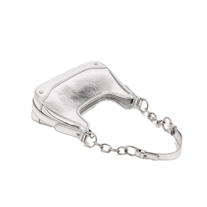 Ženska torba preko ramena s lancem u gradsko minimalističkom stilu (PU; vodoravni kvadratni oblik; zatvarač; unutarnja džep za telefon; poliester podstava)