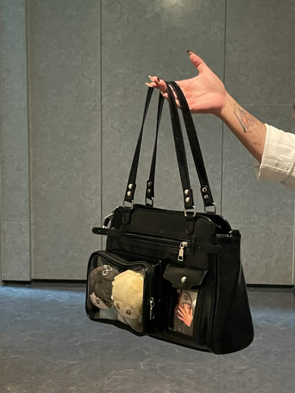 Crossbody torba, japansko-korejski stil, PU materijal, horizontalni pravokutni oblik, zatvaranje zatvaračem