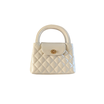 Rock Decca PU ženska torba s kapicom i dijamantnim uzorkom, kvadratnog oblika, poliester podstava