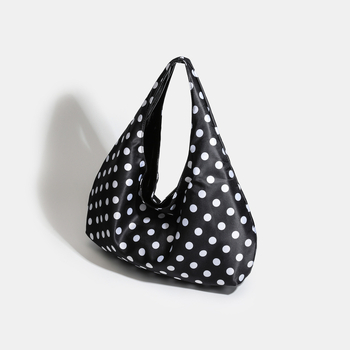 PU anyagú válltáska, városi minimalista stílus, kerek formájú, nyitott tetejű, belső zseb a telefon számára és laminált cipzáras zseb