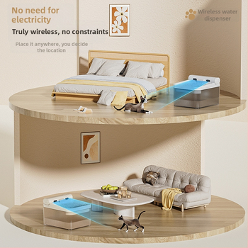 Dispenser de apă fără fir pentru animale de companie - circulație automată, capacitate mare, detașabil, model YSJ1008, potrivit pentru pisici