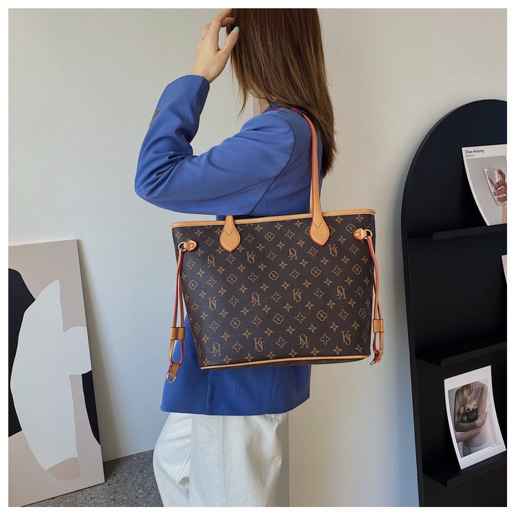 JWIK PU női tote táska, nagy kapacitású, zipzáras nyitás, belső zsebek, dupla vállpánt