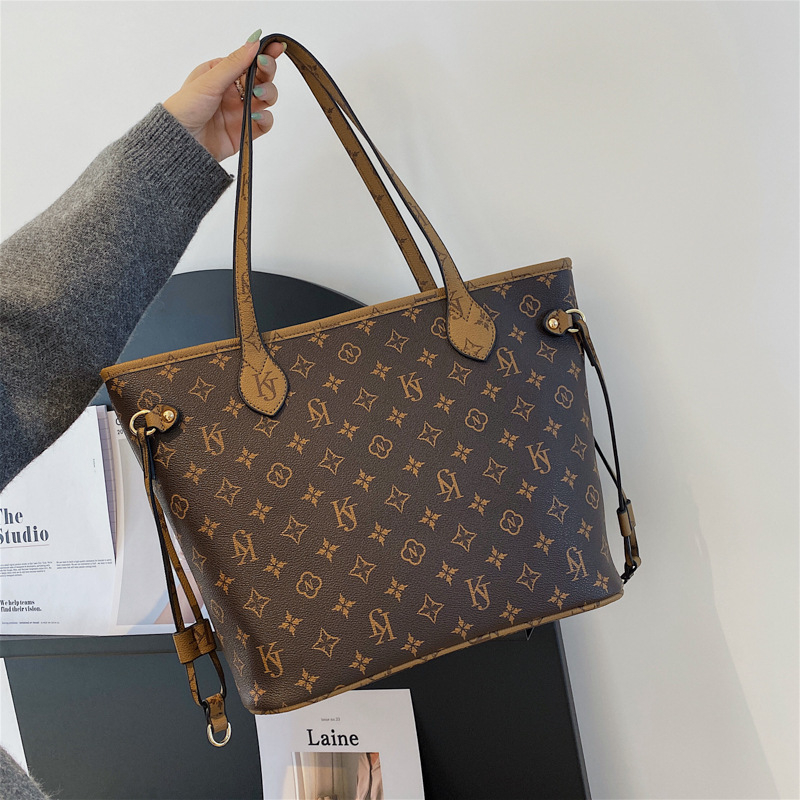 JWIK PU női tote táska, nagy kapacitású, zipzáras nyitás, belső zsebek, dupla vállpánt