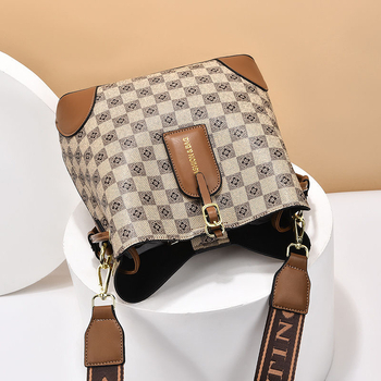Ženska crossbody torba (urbani minimalistički stil; PU materijal; bucket bag; horizontalni kvadratni oblik; zatvarač)