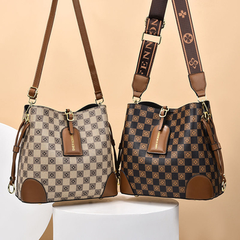 Ženska crossbody torba (urbani minimalistički stil; PU materijal; bucket bag; horizontalni kvadratni oblik; zatvarač)