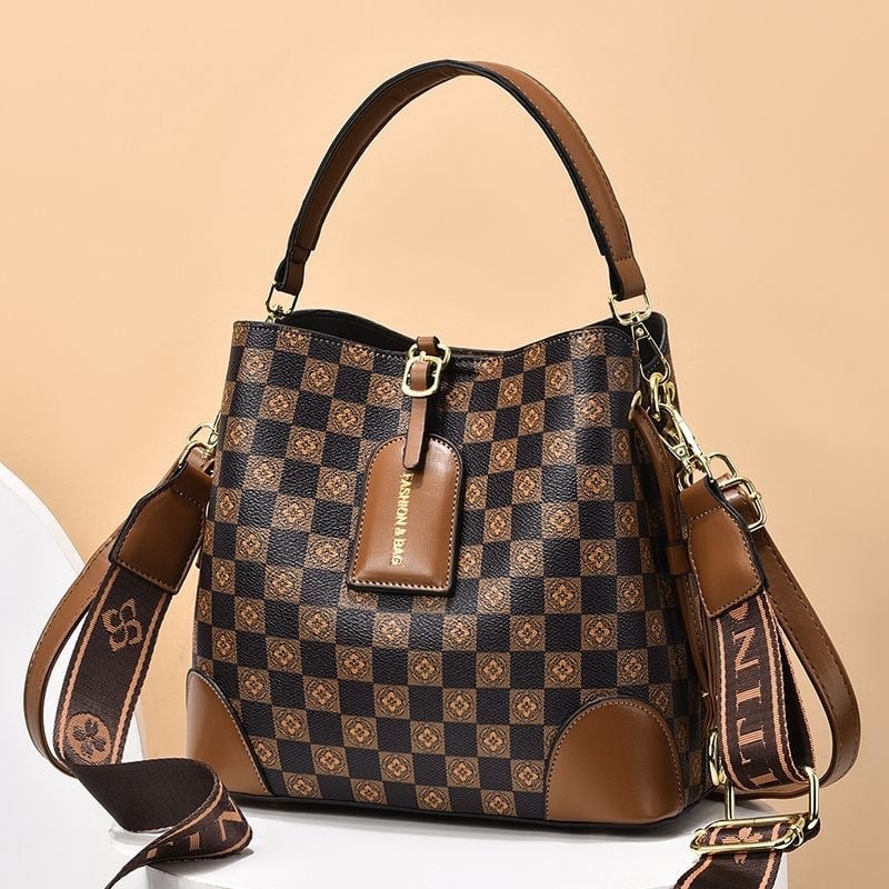 Ženska crossbody torba (urbani minimalistički stil; PU materijal; bucket bag; horizontalni kvadratni oblik; zatvarač)