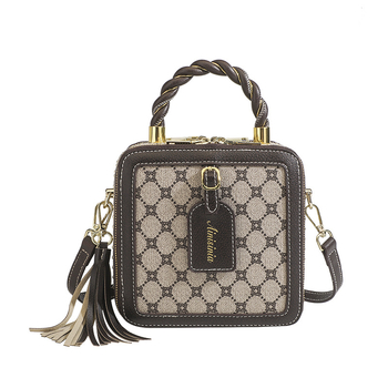 Női PU doboz táska, tote stílus, függőleges négyzet alakú, cipzár, belső nylon bélés, 2025 tavasz