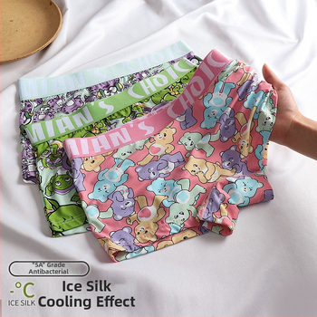Γυναικείες μποξέρ σλιπ από ice silk, αναπνέοντες, μεσαία μέση, βασικό ύφασμα: νάιλον, επένδυση καβάλου βαμβάκι (90–95%).