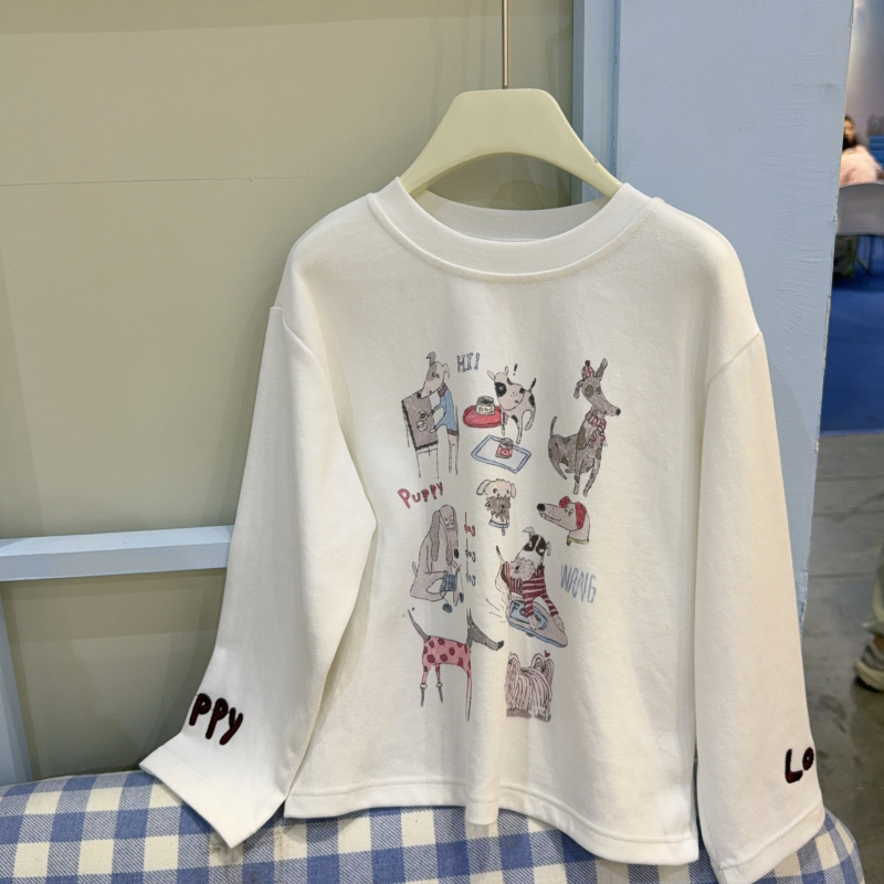 Dječja dugačka pamučna majica, unisex, korejski stil, za uzrast 3–8 godina, jesensko izdanje 2025.
