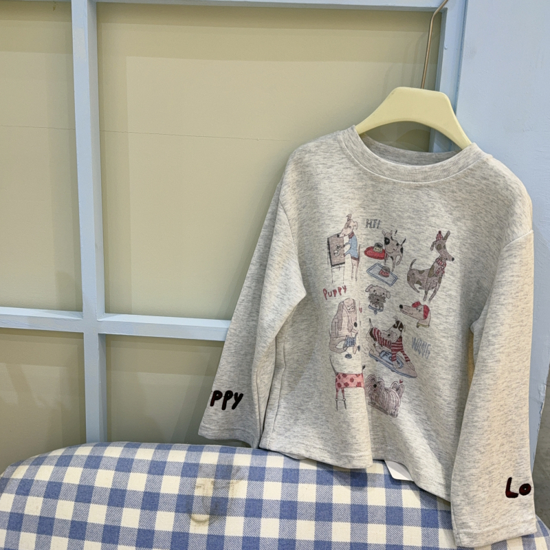 Dječja dugačka pamučna majica, unisex, korejski stil, za uzrast 3–8 godina, jesensko izdanje 2025.