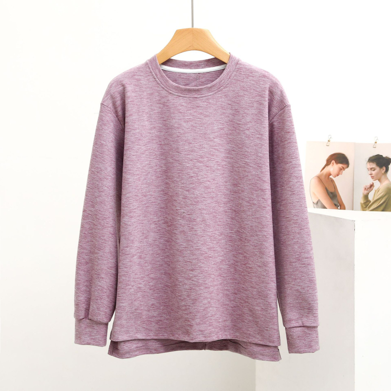 Hálóing felső hosszú ujjú De Velvet anyagból, 90–95% akril, 280 g/m², kerek nyakú, meleg és kényelmes otthoni és külső viselethez