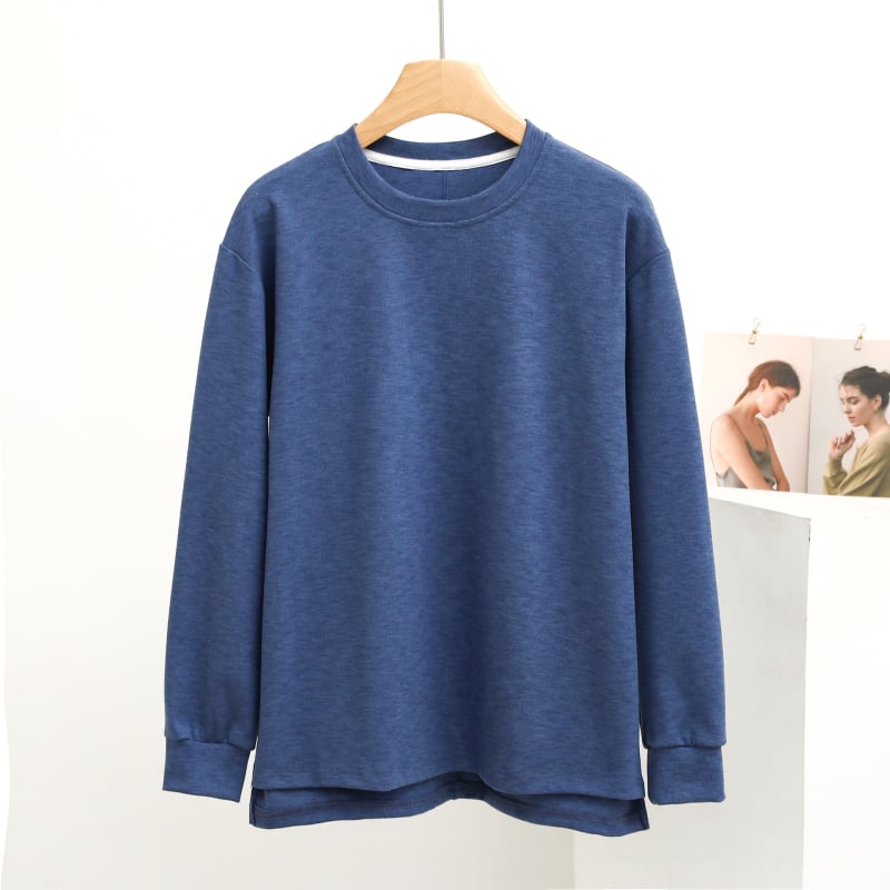 Hálóing felső hosszú ujjú De Velvet anyagból, 90–95% akril, 280 g/m², kerek nyakú, meleg és kényelmes otthoni és külső viselethez