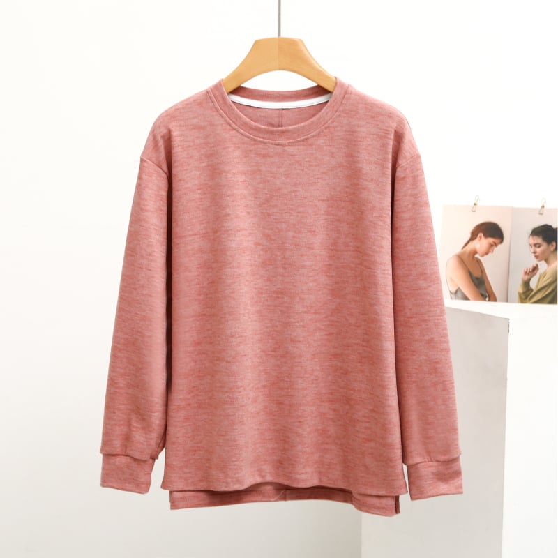 Hálóing felső hosszú ujjú De Velvet anyagból, 90–95% akril, 280 g/m², kerek nyakú, meleg és kényelmes otthoni és külső viselethez