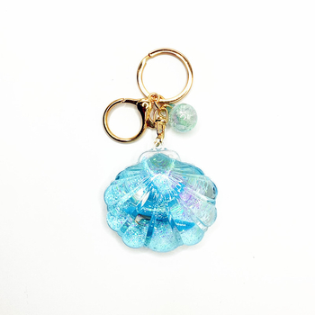 Akril kulcstartó folyékony tengeri mini tájjal – tengeri csillag egy üvegben gyorshomokkal