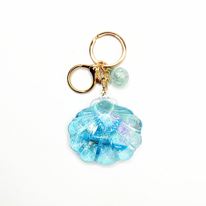 Akril kulcstartó folyékony tengeri mini tájjal – tengeri csillag egy üvegben gyorshomokkal