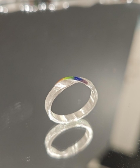 Geometriai formájú ötvözet gyűrű, elektrolitikus bevonattal – niche stílus, nőknek