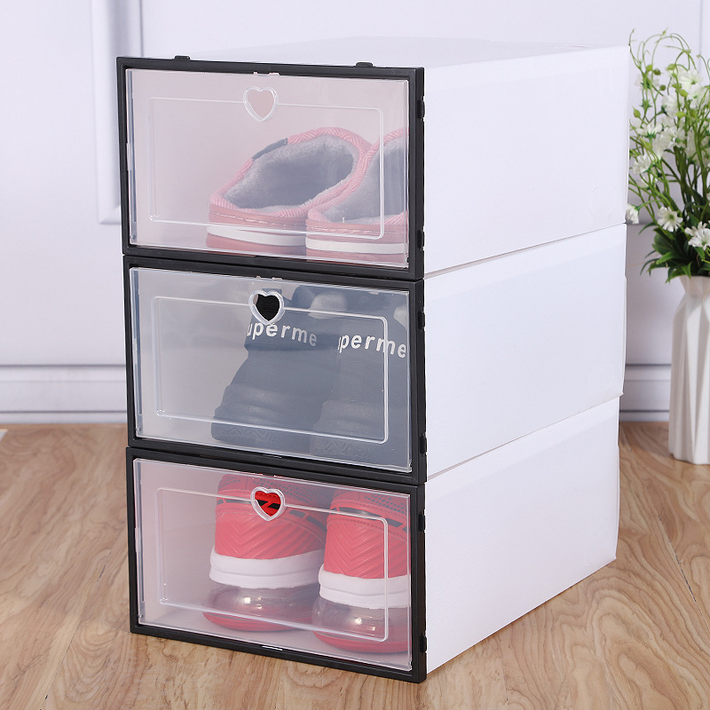 Διαφανές πλαστικό κουτί παπουτσιών με συρτάρι – πτυσσόμενο, καλυμμένο, στοιβαζόμενο, προστασία από σκόνη, 18 L χωρητικότητα, PP πλαστικό