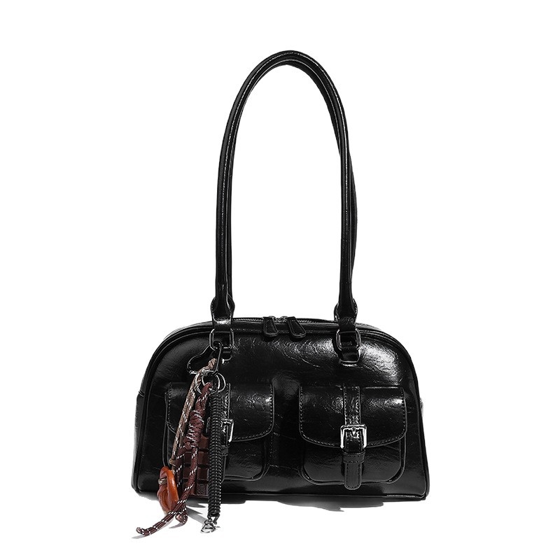 PU anyagú párnás alakú válltáska — városi egyszerűség stílus, cipzáras nyitás, 2025 nyár