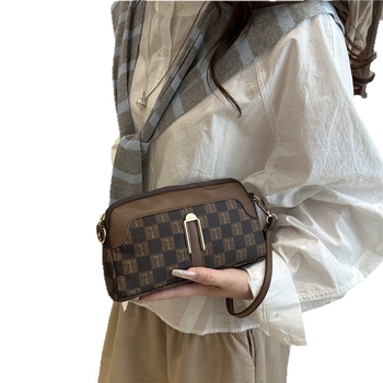 PU-anyagú vállon átvetős crossbody táska, utcai stílus, vízszintes négyzet alak, cipzáras nyitás, belső telefonzseb