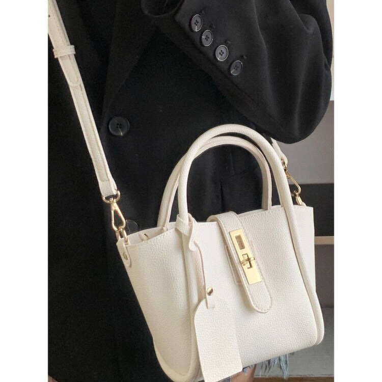 PU-ból készült vödörtáska, városi egyszerű stílus, cipzáras zárás, PU bélés