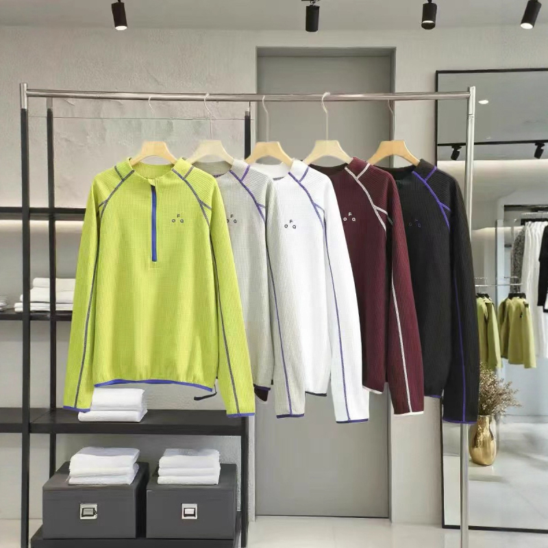 Muška majica s dugim rukavima, prozračna i odvodi vlagu, polu-zip stojeći ovratnik, planinski stil za jesen-zimu