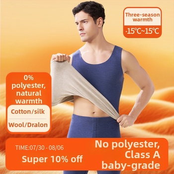 Férfi termikus mellény, akril rostból, extra vastag 301–350 g/m², körkörös nyakú, egy réteg