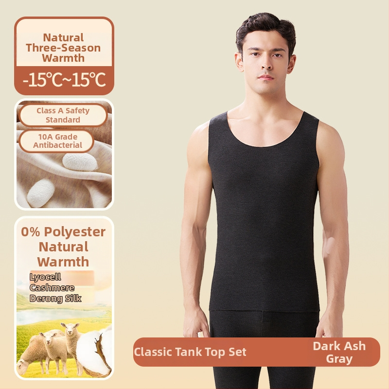 Férfi termikus mellény, akril rostból, extra vastag 301–350 g/m², körkörös nyakú, egy réteg